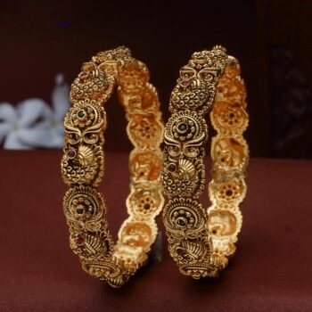 Antique Peacock Elegance Temple Bangle