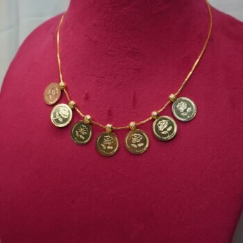 Rose coin necklace