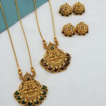 Traditional Lakshmi Design Temple Haram with Earrings